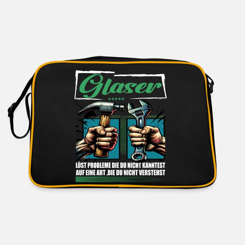 Glaser Beruf mit lustigen Spruch Retro Tasche