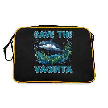 Save the Vaquita Porpoise Cochito - Retro Bag - black/gold - Back