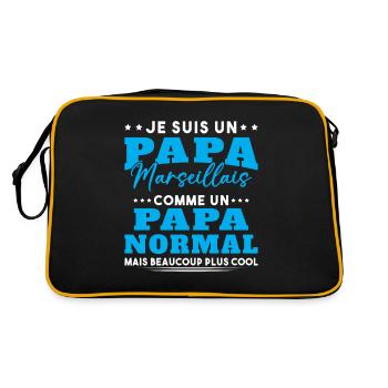 Je suis un Papa Marseillais - Sac Retro - noir/or - Dos