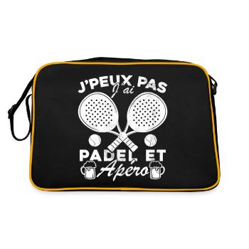 Je peux pas j'ai padel et apéro - Sac Retro - noir/or - Dos