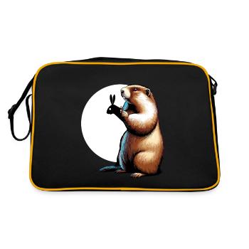 Marmotte Jour de la marmotte Jour de la marmotte États-Unis Drôle - Sac Retro - noir/or - Dos