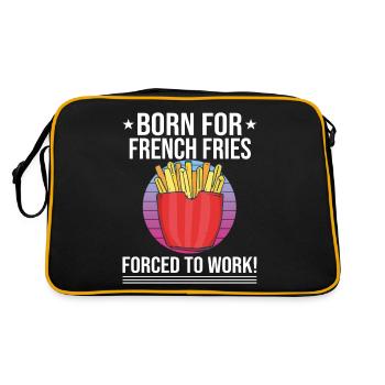 Lustige Pommes Lustig French Fries - Retro Tasche - Schwarz/Gold - Hinten