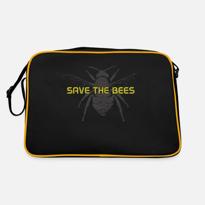 Imker Geschenk Bienen - Retro Tasche - Schwarz/Gold