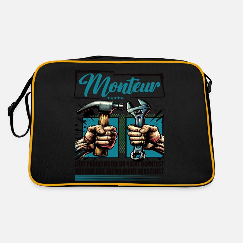 Monteur Beruf mit lustigen Spruch Retro Tasche