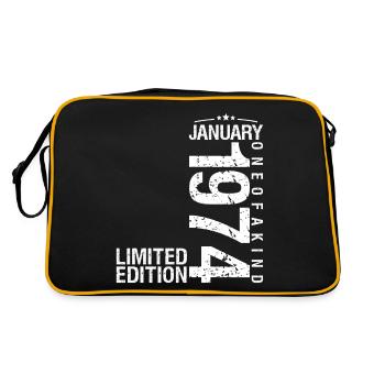 Janvier 1974 Janvier anniversaire January 1974 - Sac Retro - noir/or - Dos