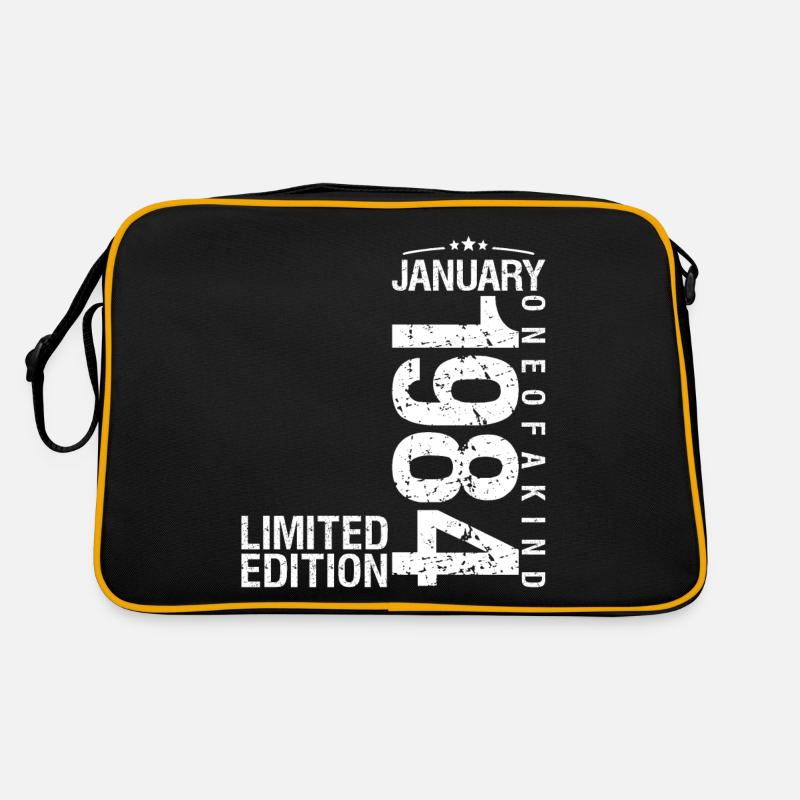 Janvier 1984 Janvier anniversaire January 1984 - Sac Retro - noir/or