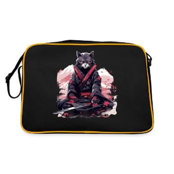Japanese Art Cat Kawaii Anime - Retro Bag - black/gold - Back
