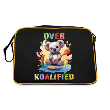 Über Koalified Koala Bear Lover Geburtstag - Retro Tasche - Schwarz/Gold - Hinten