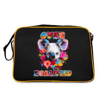 Über Koalified Koala Bear Lover Geburtstag - Retro Tasche - Schwarz/Gold - Hinten