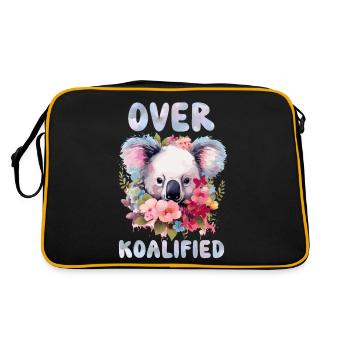 Über Koalified Koala Bear Lover Geburtstag - Retro Tasche - Schwarz/Gold - Hinten