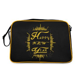 Funkelndes Silvester Fest - Retro Tasche - Schwarz/Gold - Hinten