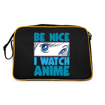 Cute Japanese Manga Women Girls Gift Otaku Kawaii - Retro Tasche - Schwarz/Gold - Hinten