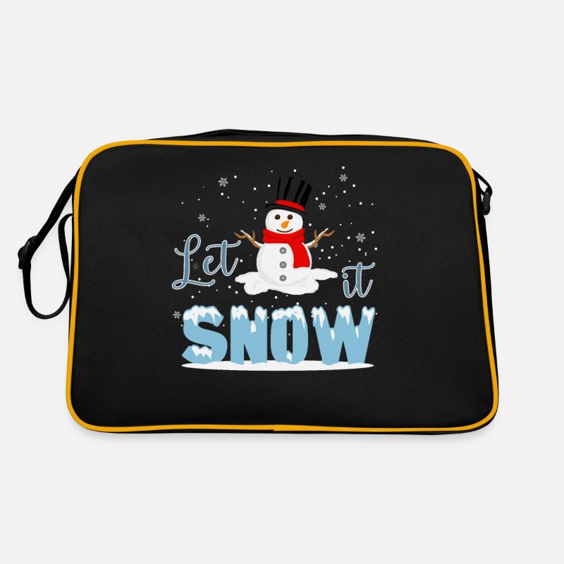 Let it snow Winter Snow Snowman Retro Bag