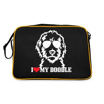 Goldendoodle Dog The Dood Gift - Retro Bag - black/gold - Back