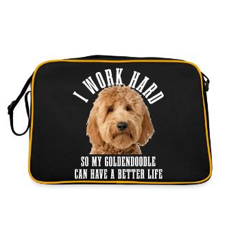 Goldendoodle Dog The Dood Gift - Retro Bag - black/gold - Back