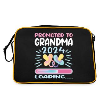 Oma 2024 werdende Oma 2024 Loading - Retro Tasche - Schwarz/Gold - Hinten