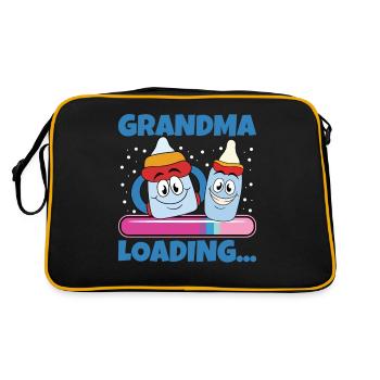 Oma 2024 werdende Oma 2024 Loading - Retro Tasche - Schwarz/Gold - Hinten