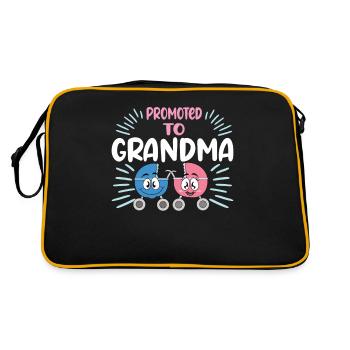 Oma 2024 werdende Oma 2024 Loading - Retro Tasche - Schwarz/Gold - Hinten
