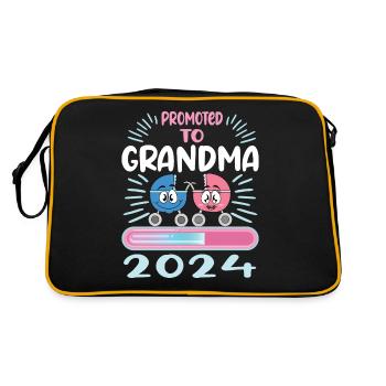 Oma 2024 werdende Oma 2024 Loading - Retro Tasche - Schwarz/Gold - Hinten