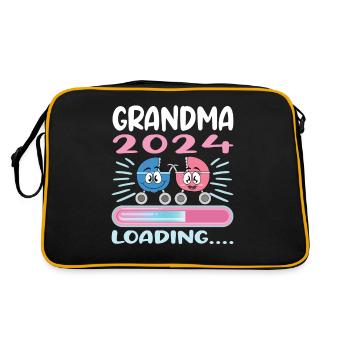 Oma 2024 werdende Oma 2024 Loading - Retro Tasche - Schwarz/Gold - Hinten