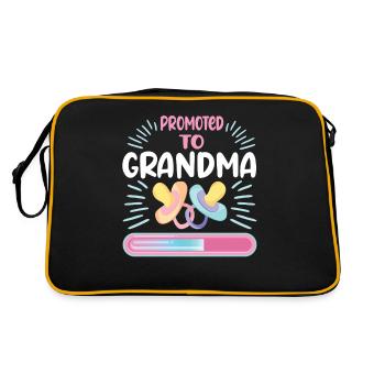 Oma 2024 werdende Oma 2024 Loading - Retro Tasche - Schwarz/Gold - Hinten