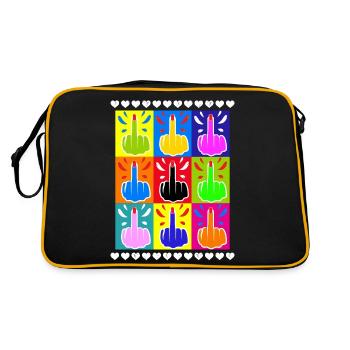 Doigt d’honneur Pop couleur Tie Dye Cool - Sac Retro - noir/or - Dos