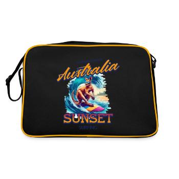 Kangaroo Beach Australia Surfer - Sac Retro - noir/or - Dos