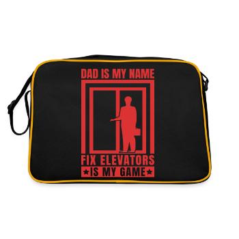 Elevator Inspector Dad Is My Name Fix Elevators - Retro Bag - black/gold - Back