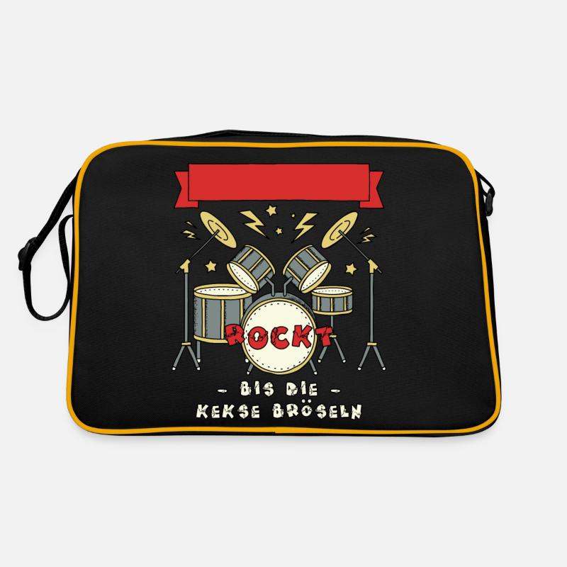 Schlagzeug Personalisierbar Name Geschenk Kinder Retro Tasche