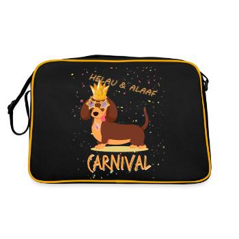 Dachshund, Carnival, Carnival, Helau, Alaaf, King - Retro Bag - black/gold - Back
