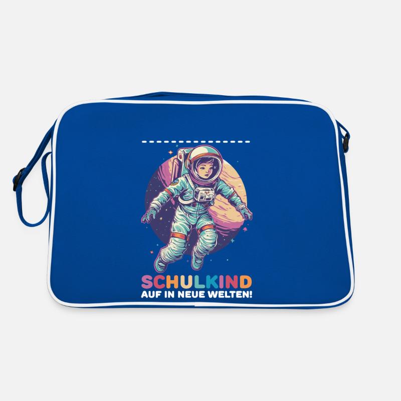 Schulkind Astronaut Personalisierbar Einschulung Retro Tasche
