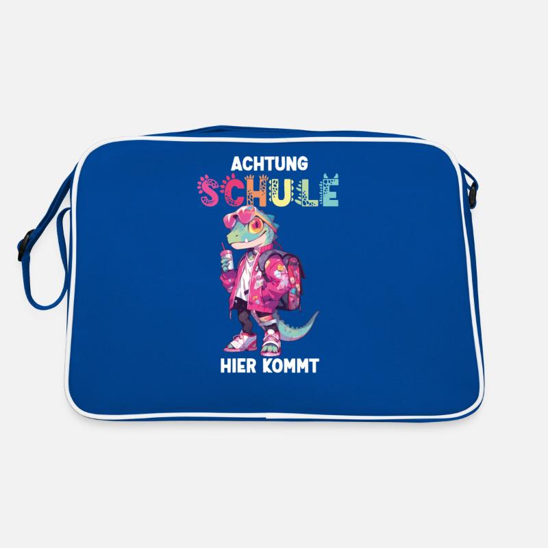 Dino Name Personalisierbar Einschulung Schule Retro Tasche