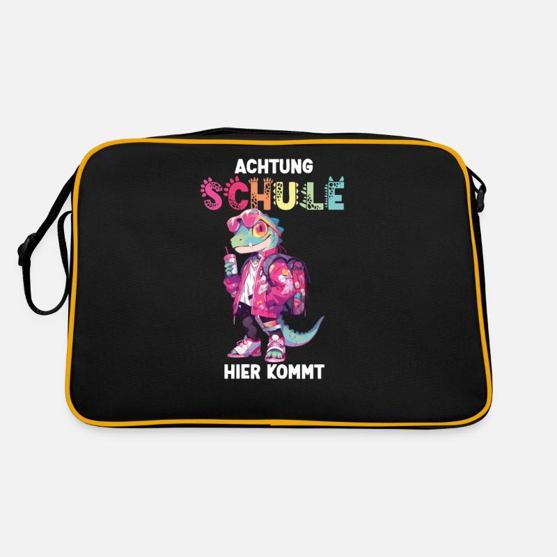 Dino Name Personalisierbar Einschulung Schule Retro Tasche