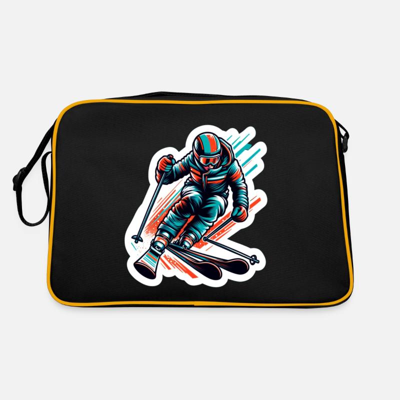 Skifahrer Retro Tasche