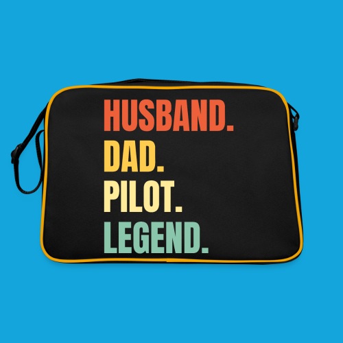 Husband Dad Pilot Legend - Retro Tasche