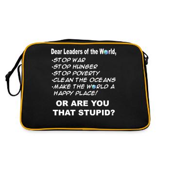 Dear Leaders of the world are you stupid - Retro Bag - black/gold - Back