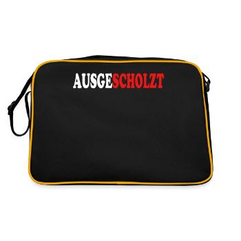 Ausgescholzt - stoppt die Ampel - Retro Tasche - Schwarz/Gold - Hinten