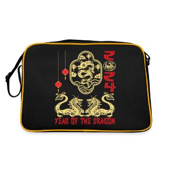 Chinese New Year Year Of The Dragon 2024 - Retro Tasche - Schwarz/Gold - Hinten