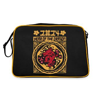 Chinese New Year Year Of The Dragon 2024 - Retro Tasche - Schwarz/Gold - Hinten