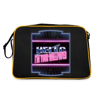 hack out bday hacker fans and free wifi codes - Retro Tasche - Schwarz/Gold - Hinten