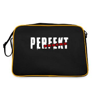 Perfekt Anders Freche Sprüche Lustig - Retro Tasche - Schwarz/Gold - Hinten