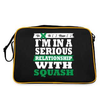 Squash My serious relationship funny - Retro Tasche - Schwarz/Gold - Hinten