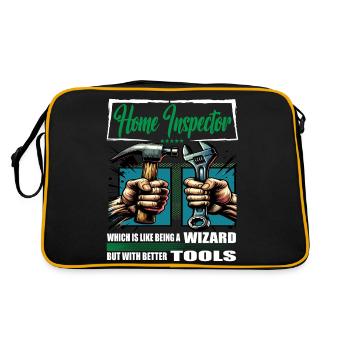 Home inspector Profession Saying Worker - Retro Bag - black/gold - Back