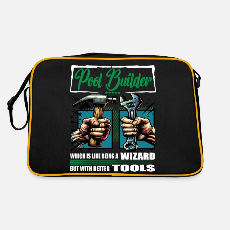 Profession de constructeur de piscine disant ouvrier Sac Retro