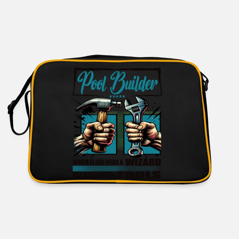 Profession de constructeur de piscine disant ouvrier Sac Retro