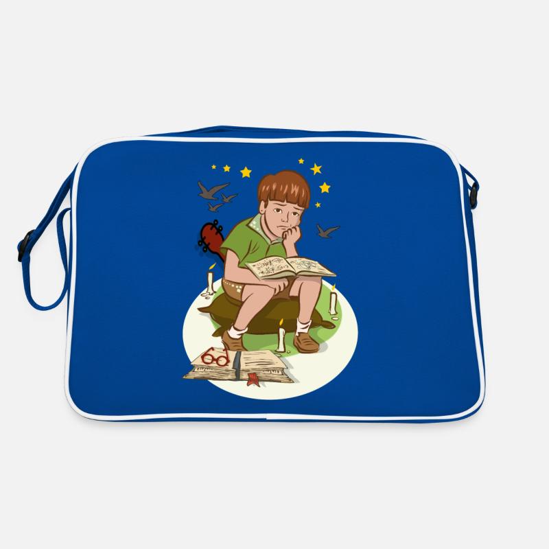 Junge mit Buch Retro Tasche
