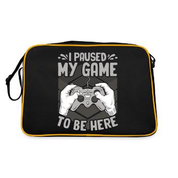 Gamer's Dilemma: Pausiertes Spiel Sollte Hier Sein - Retro Tasche - Schwarz/Gold - Hinten