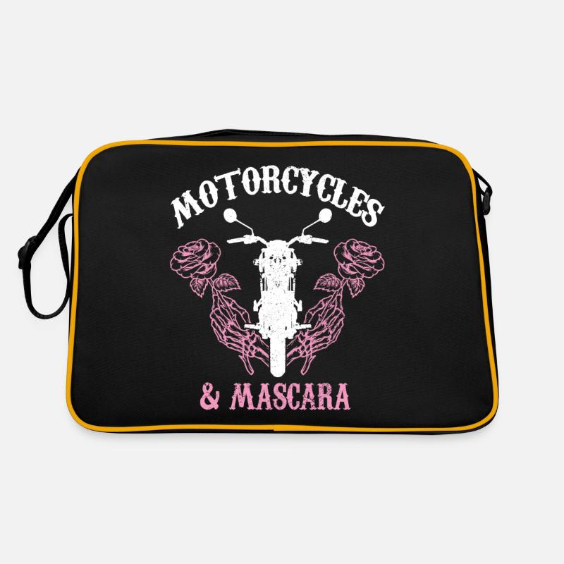 Motorrad Biker Lustiges Geschenk - Retro Tasche - Schwarz/Gold