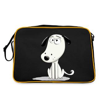Okô, der skeptische Hund - Retro Tasche - Schwarz/Gold - Hinten