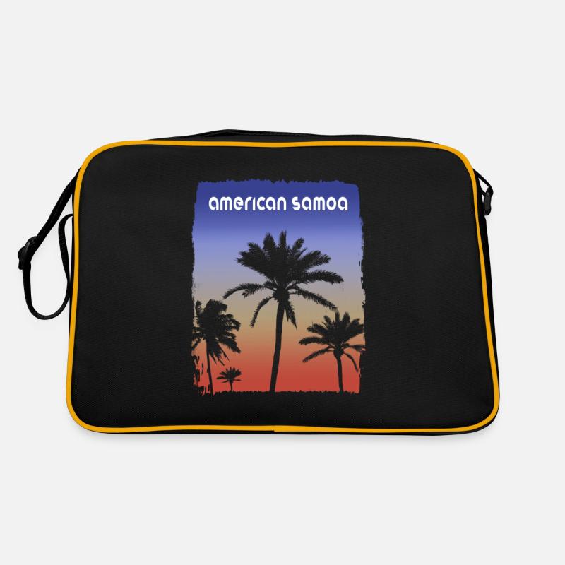 American Samoa Sunset Vacation Souvenir Palm Tree Retro Bag